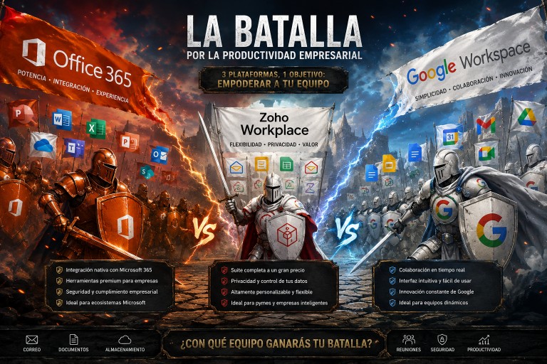 Batalla en la nube: Google Workspace, Microsoft 365 y Zoho compiten por el mercado corporativo en Chile